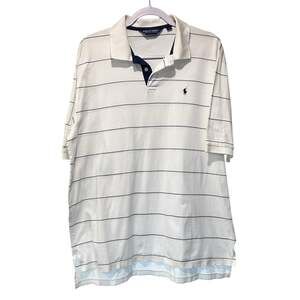 Polo Golf Ralph Lauren 100% Pima Cotton Golf Casual Blue Stripe Men’s SZ Large